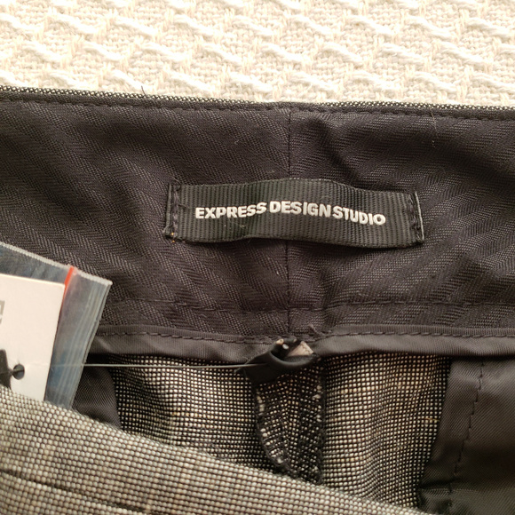 NEW Express Design Editor Blk/Wht Career Trousers - Picture 5 of 8